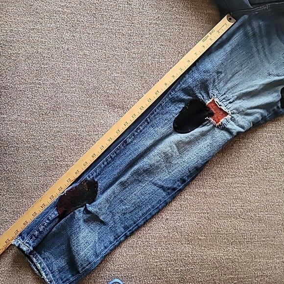 Polo Ralph Lauren Adult Womens 31 Jeans Astor Slim Boyfriend Distressed Patched - Picture 4 of 16